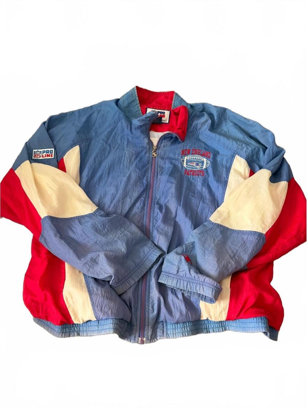 Vintage Champion New England Patriots Pro Line Windbreaker Jacket XL NFL Blue